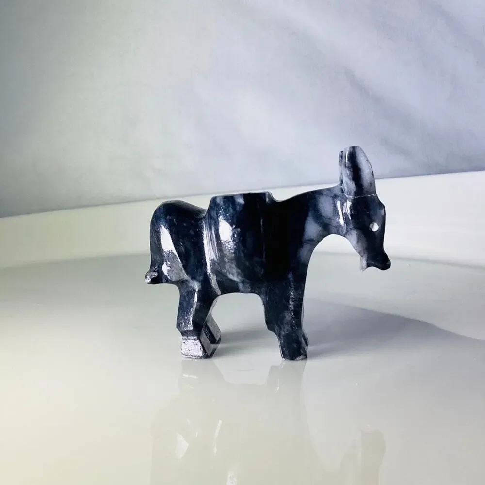 Small Carved Marble Donkey Toothpick Holder